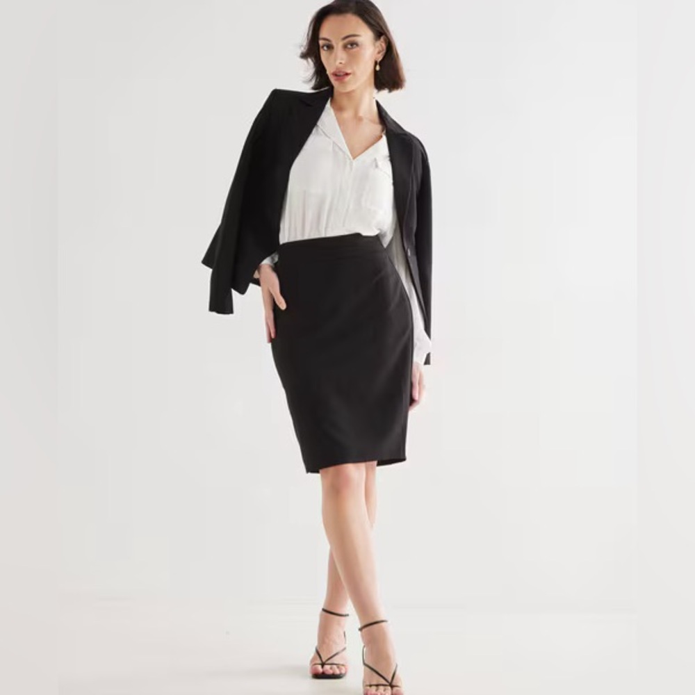 Vintage Y2K Pink Tartan Black Stretch Pencil Skirt